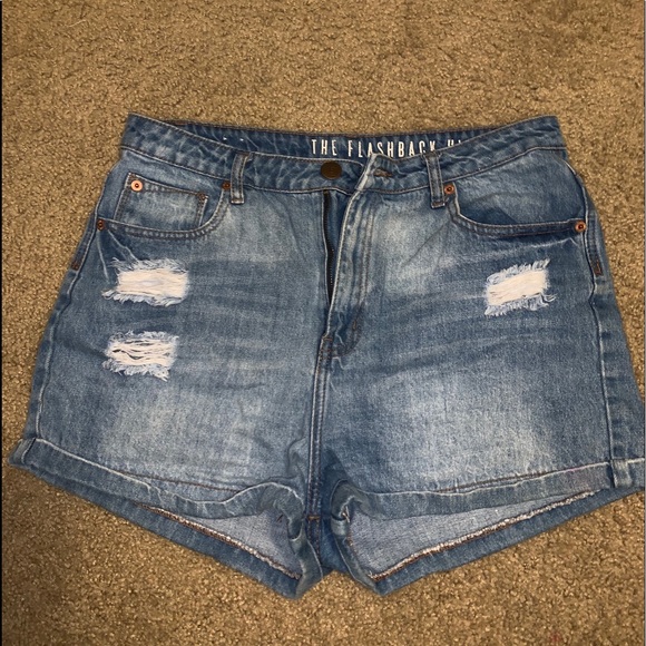 High Rise Jean Shorts - Picture 1 of 3
